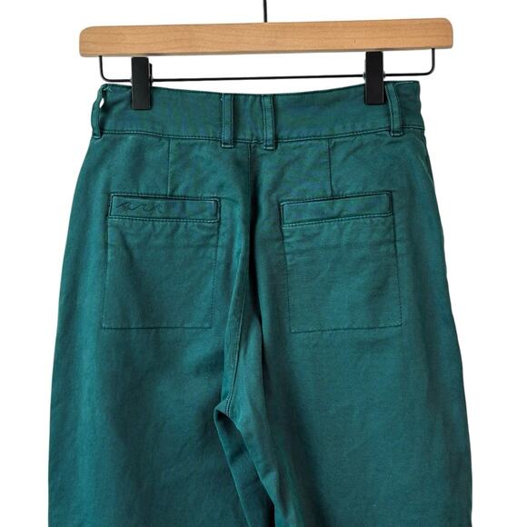 Faherty Women Pants 25 Green Patch Pocket Wide Leg In Sea Moss Stretch Comfort - Picture 6 of 10
